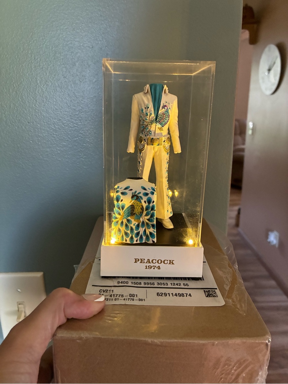 The Bradford Exchange White and Teal Peacock Display Outfit